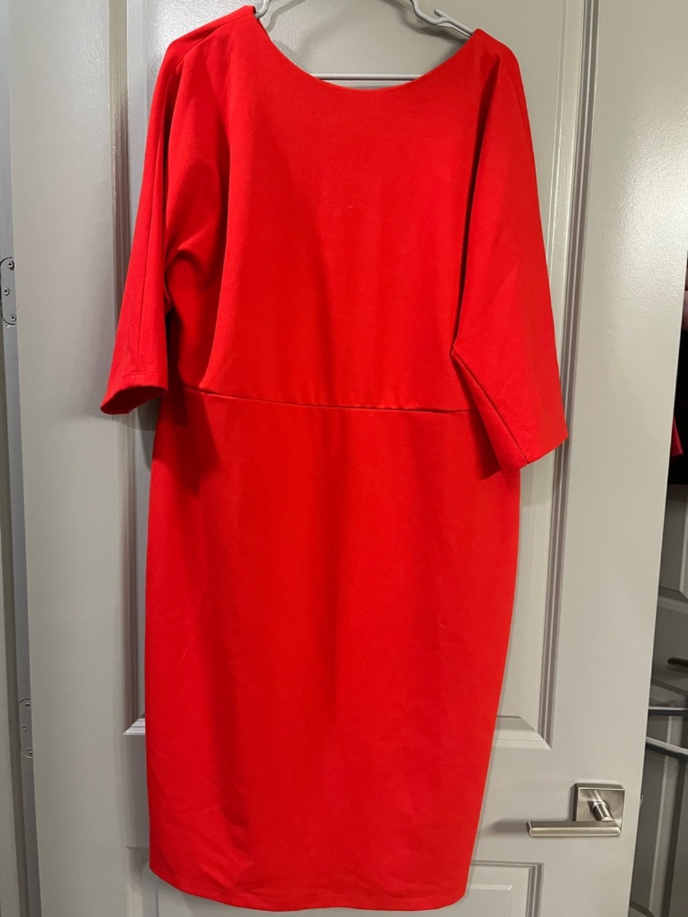 Classic Red Boatneck Sheath Dress - Women's